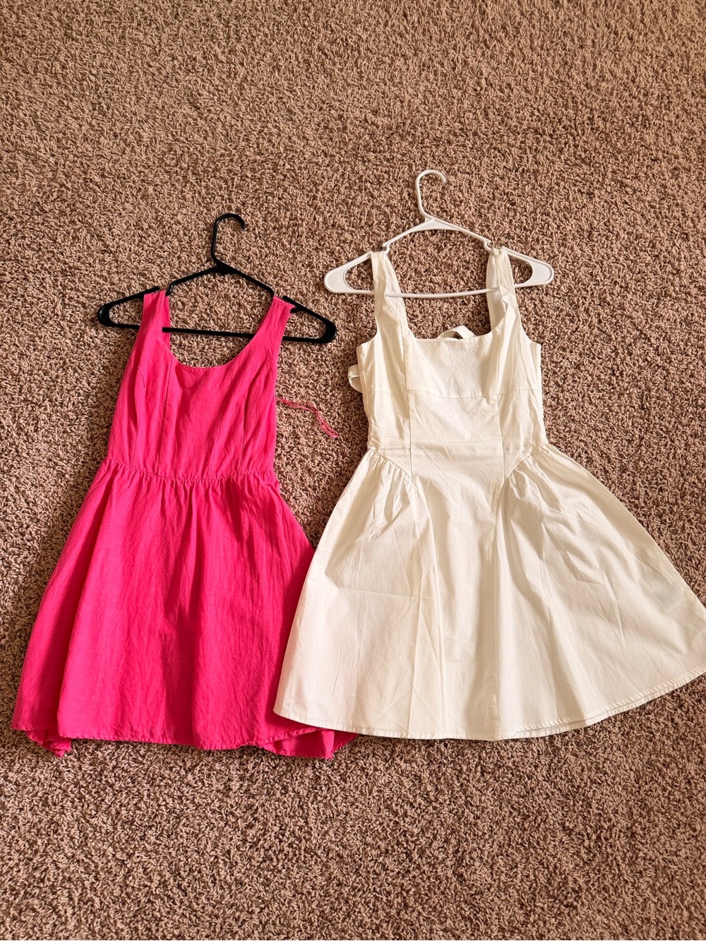 Hot Pink & Cream Sleeveless Fit-and-Flare Dress Set